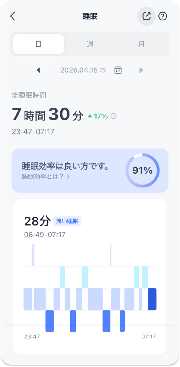 睡眠アプリ画面