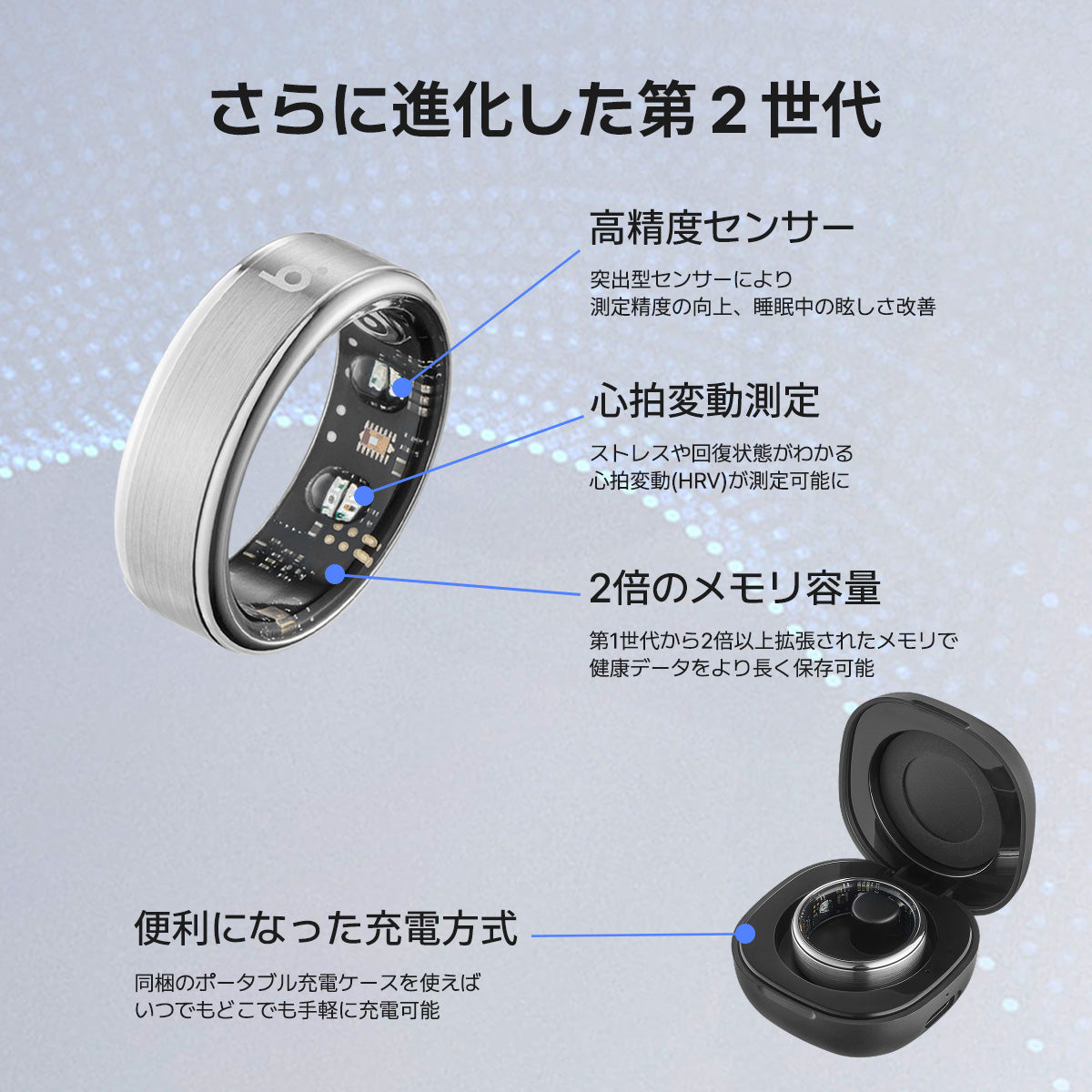 b.ring スマートリング G2 ステンレススチール | b.ring
