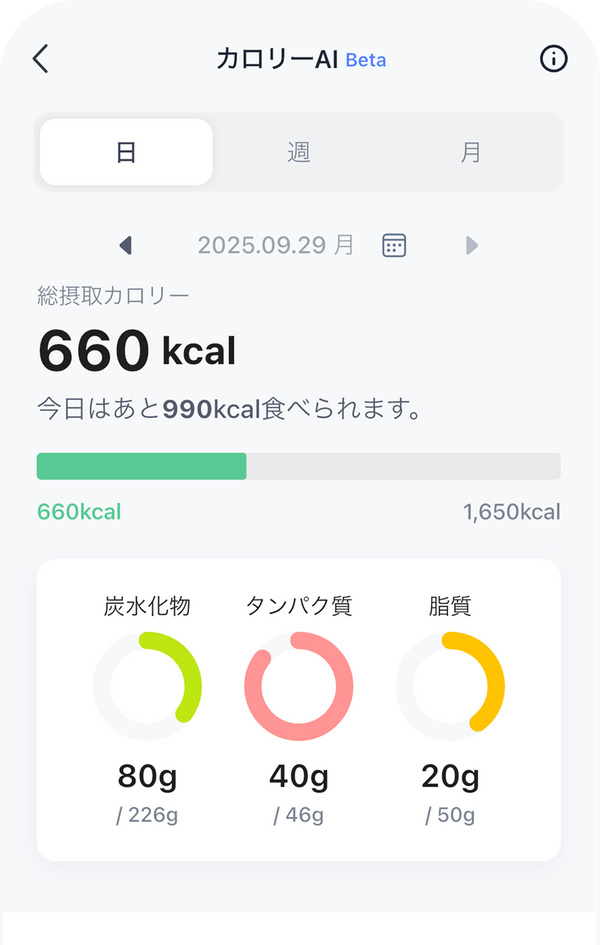 カロリーAI 左