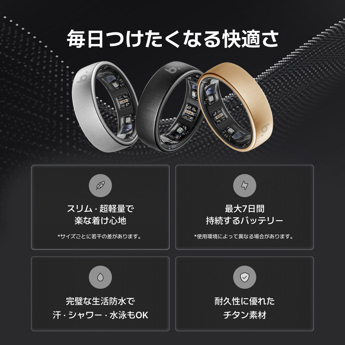 b.ring Pro G1 チタンローズゴールド サイズ10 b.ring Pro スマートリング Proモデル チタン | b.ring